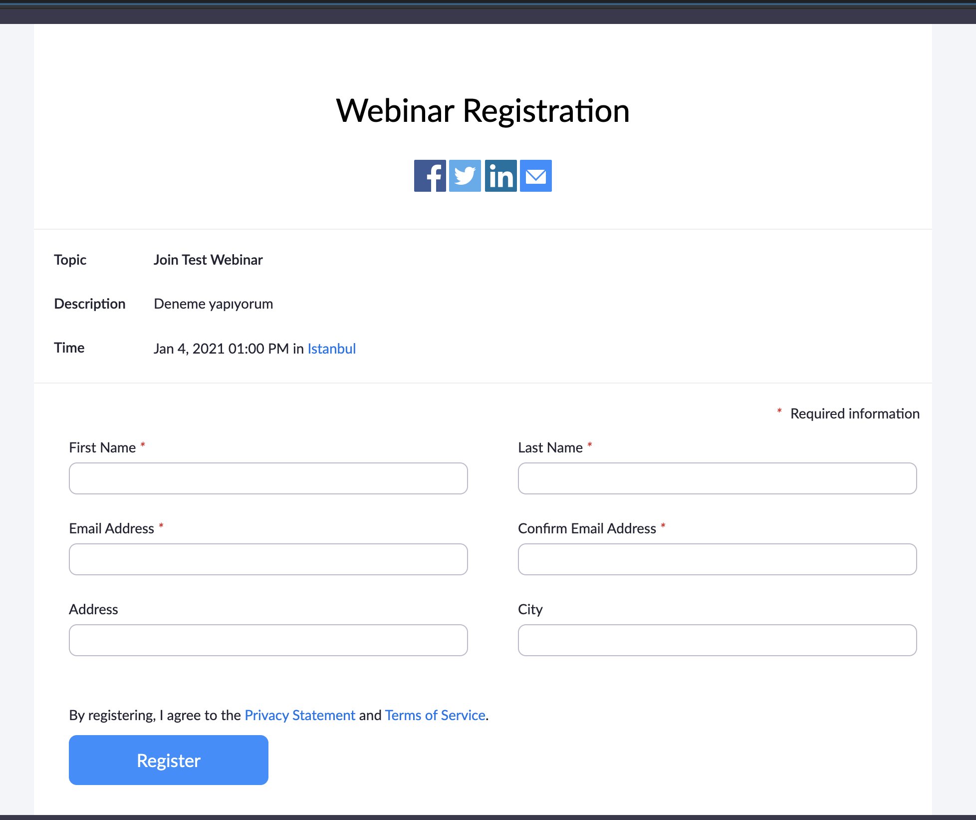 Zoom Webinar Registration